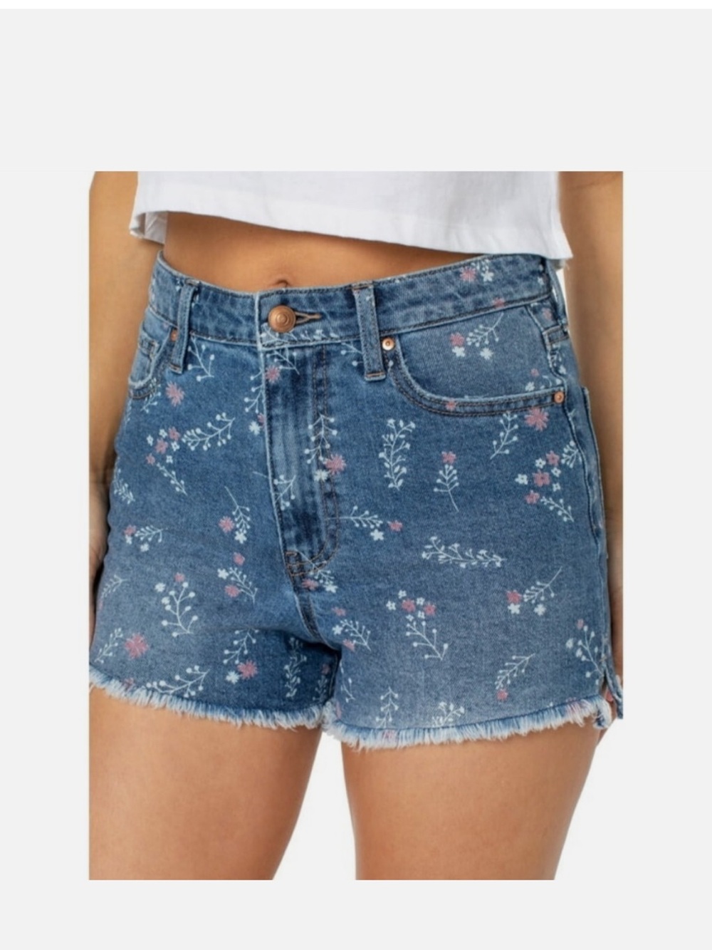 Jorts High Rise Celebrity Pink The Doll Jean Shorts with Frayed Hem Size 29